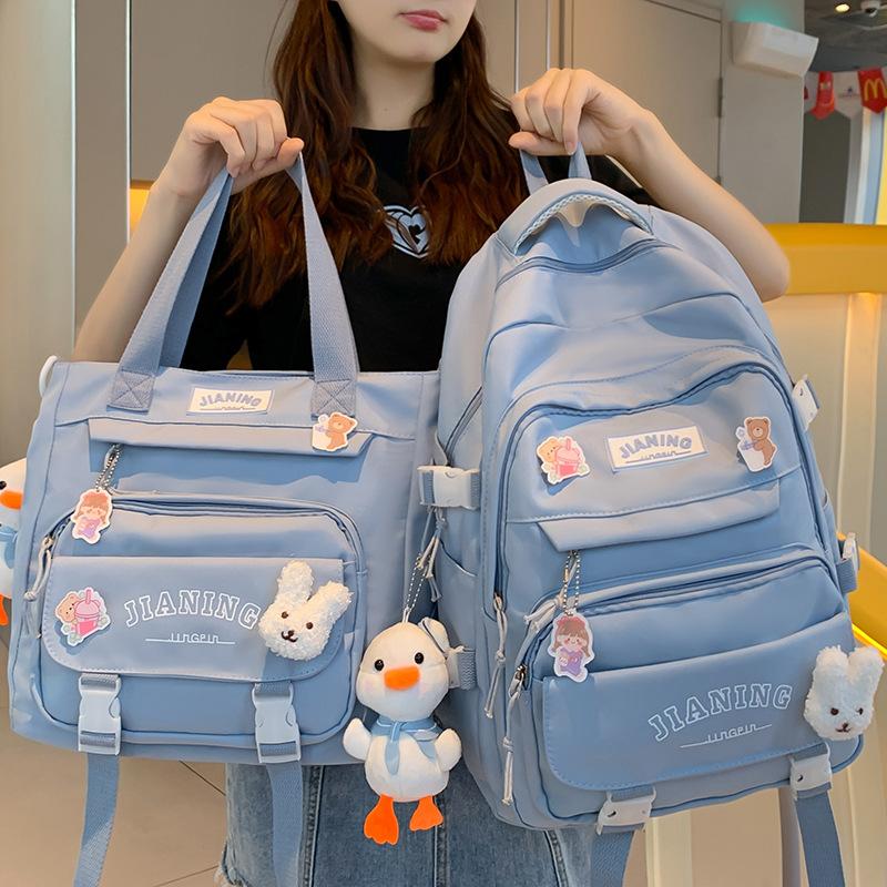 Primary School Girl Junior High School Student Burgundy Backpack High School Student College Student Backpack