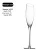 Handmade Slanted Crystal Glass Champagne Flutes, Set of 3