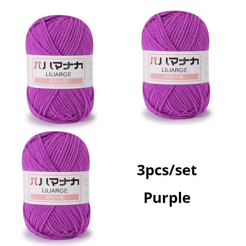

3 шт. молочно-сладкая мягкая хлопковая детская шерстяная пряжа для вязания, толстая пряжа, бархатная пряжа, шерстяная пряжа для ручного вязания крючком для свитера своими руками