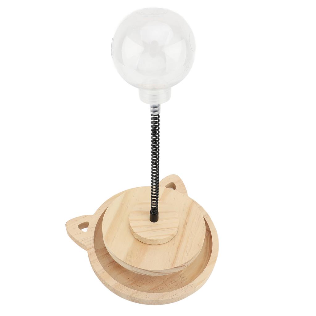 Interactive Cat Feeder Toy Wood Ball Base Reduce Depression Exercise Intelligence Cat Treat