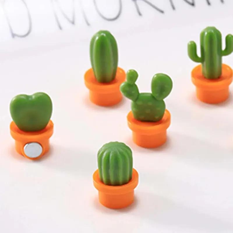 6 stk Kaktus Magnetic Message Kjøleskapsmagnet Grønn plante Pottemagnet Kaktusball Tredimensjonal kjøleskapsmagnet