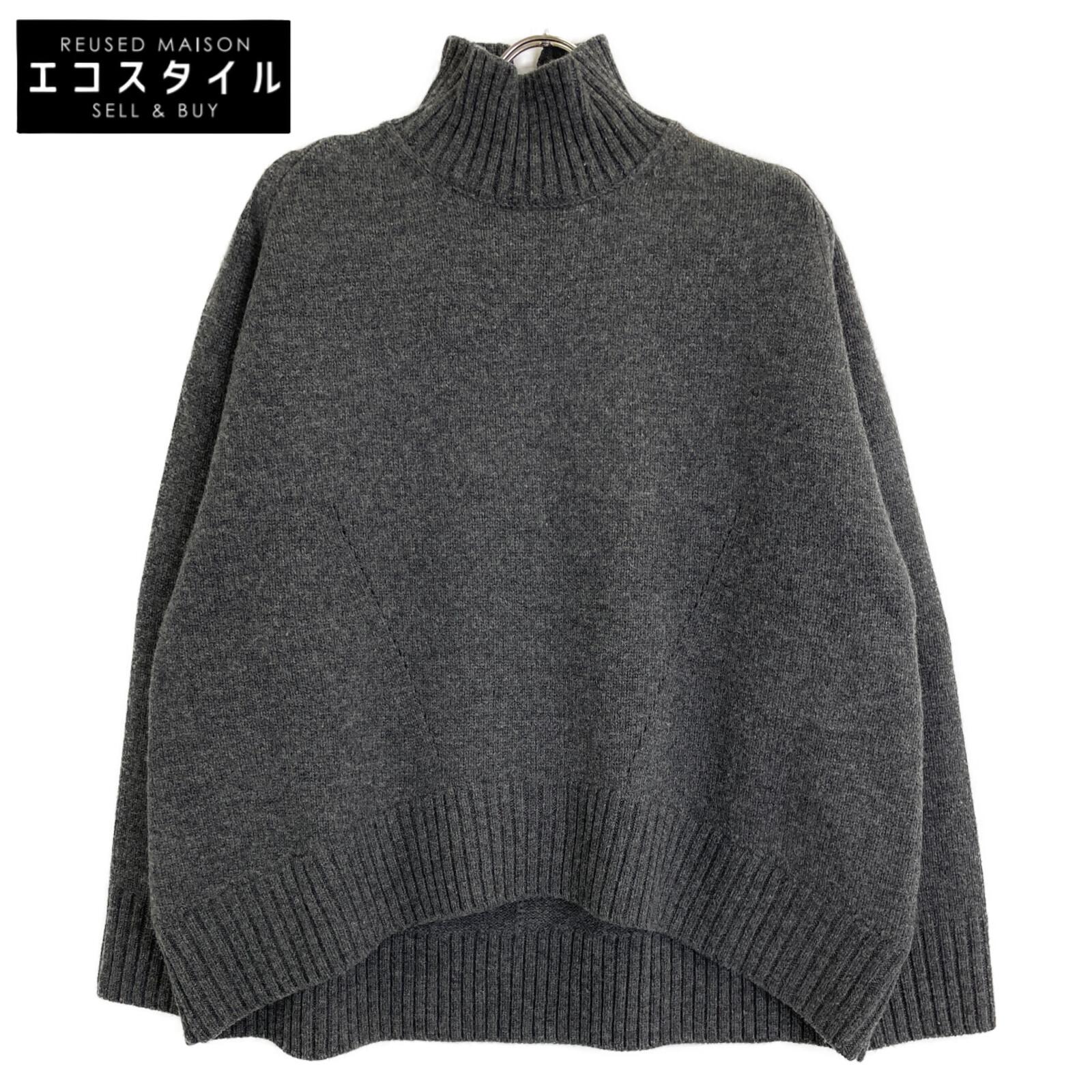 

CINOH 22WKN006 Charcoal Merino Wool Oversized High Neck Knit tops 38 charcoalUsed