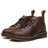New Hole  Monkey Face Locomotive Boots Women's Head Layer Crazy Horse Brown Short Boots Round Head Men's and Women's Leather Martin Boots