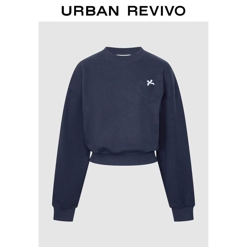 UR2026 Women s Love Patch Bow Short Sweatshirt S