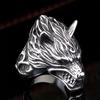 Exaggerated Three-dimensional Wolf Head Ring Hip-hop Youth Fox Ring Motorcycle Gang Ring