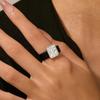 14K golden plated women's ring; minimalist princess-cut  CZ black silicone ring; perfect for everyday , anniversaries