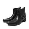 Men's Pointed Toe High-top Chelsea Boots – Large Size British Style Leather Casual Shoes