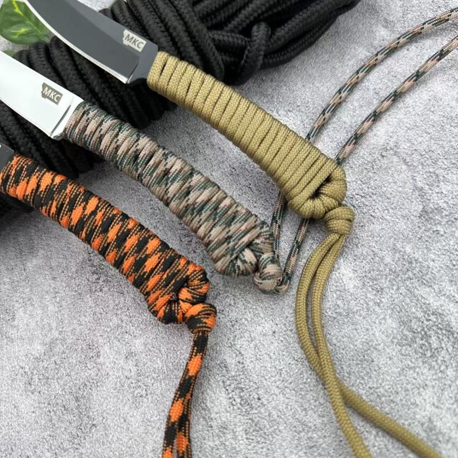 MKC Pocket Tactical Pocket Knife 440c Steel Nylon Rope Handle Outdoor Camping Survival EDC Carving Knife Window Breaker