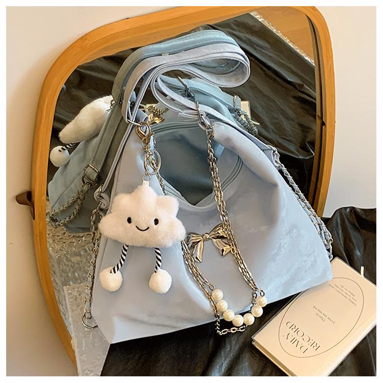 

Літня сумка-тоут на подвійному плечі 2024 - Велика місткість, багатофункціональна, повсякденний ланцюговий дизайн Without accessory синій