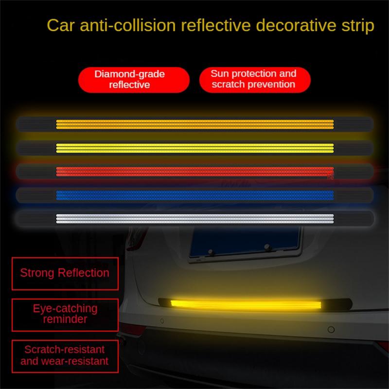 Reflective Anti-collision Strips Fashionable Easy To Install Highly Visible Unique Design Visual Alert Rear Bumper Guard Durable