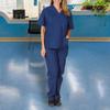 Uniformă de asistentă Costum medical cu decolteu în V Uniforme de îngrijire pentru salon Spa pentru îngrijirea animalelor de companie Instituție haine de lucru Culoare solidă Topuri cu mâneci scurte Set de pantaloni
