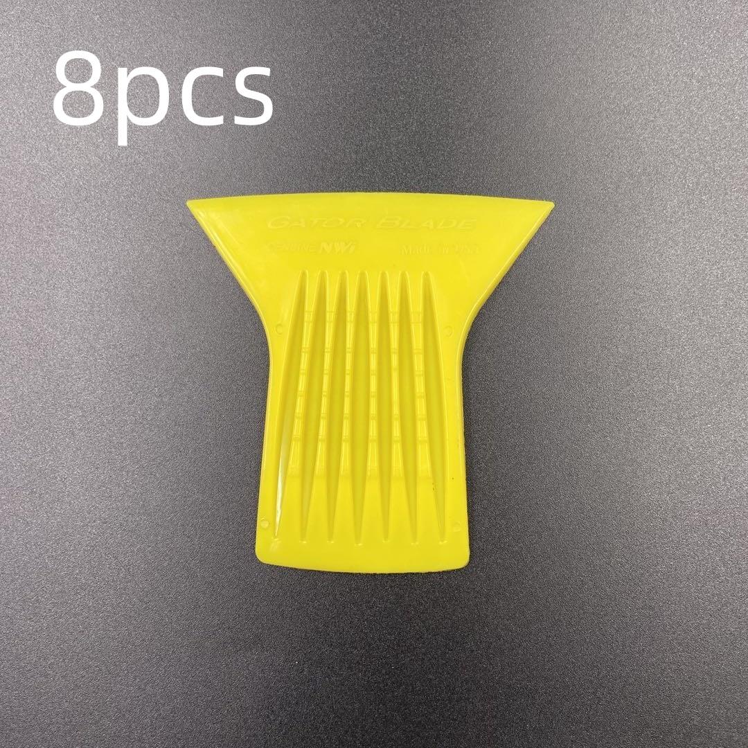 

8 шт. 3D пластиковый полосатый шпатель, скребок из углеродного волокна, виниловая пленка, скребок для автомобильной пленки, растворитель для клея, инструменты для автомобильной фольги, инструменты для тонировки окон 9*8.5 cm / 3.52*3.32 inch жёлтый