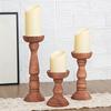 3pcs Wooden Candle Holder Wedding Banquet Columnar Candlestick