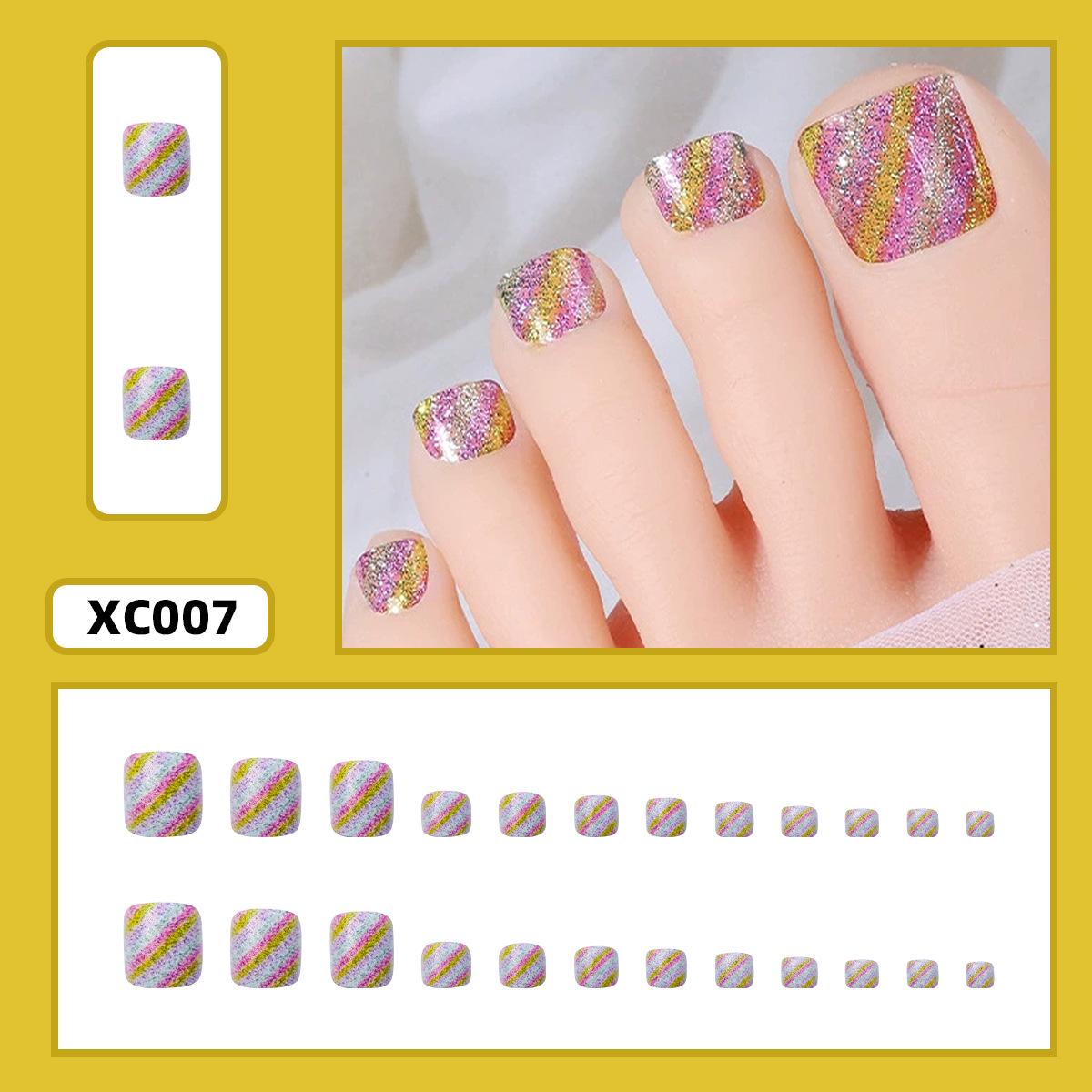 

24-Piece Gradient Super Flash Starry Sky Aurora Pedicure Nail Stickers – Girls Whitening Toe Nail Decals