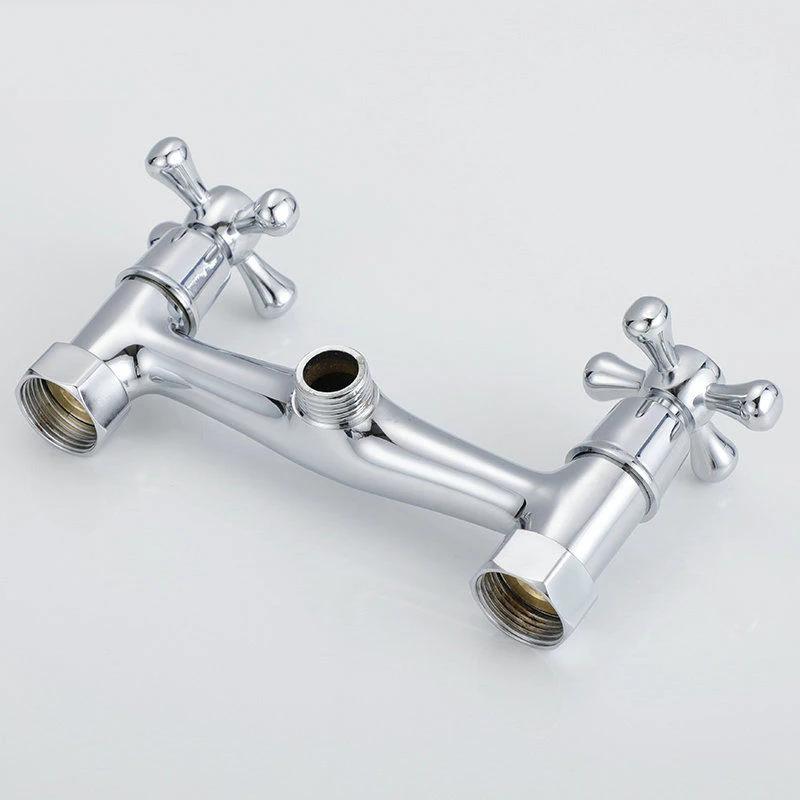 Brass Bathroom Hot and Cold Water Mixing Valve Shower Faucet Double Control Double Handle Into The Wall Flower Sprinkler Faucet