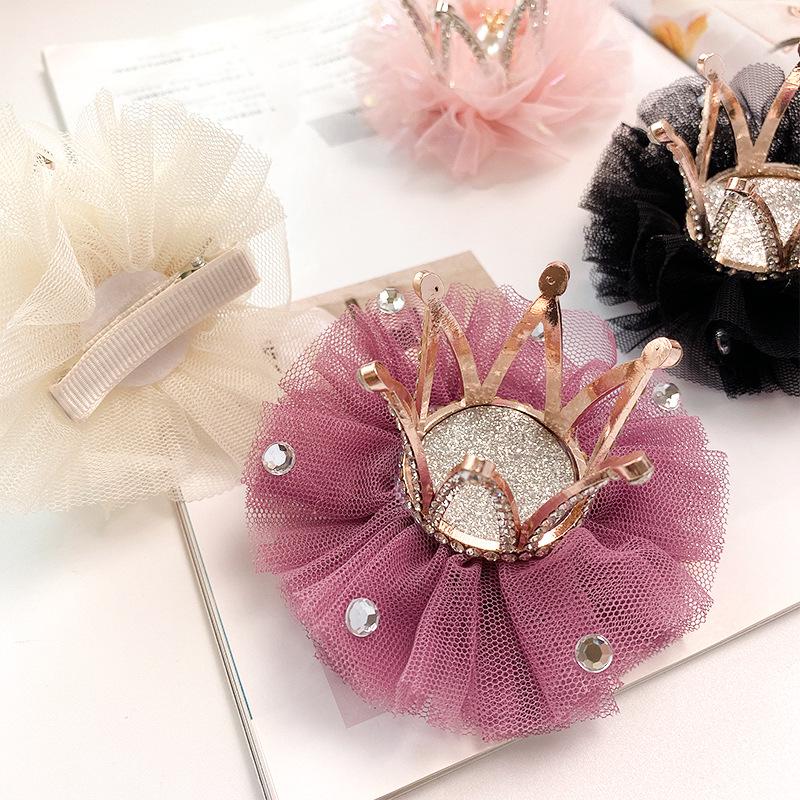 Korean Princess Hair Clip: Sparkling Rhinestone Non-Damaging Sequin Hair Accessory for Girls