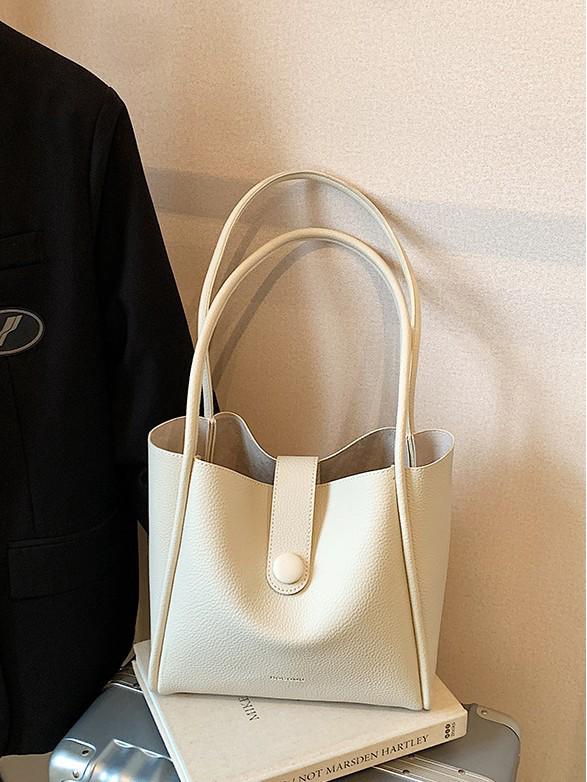 Women's Large Capacity Retro Commuter Tote Bag, Winter 2025, Soft Leather, High-end Shoulder Bag