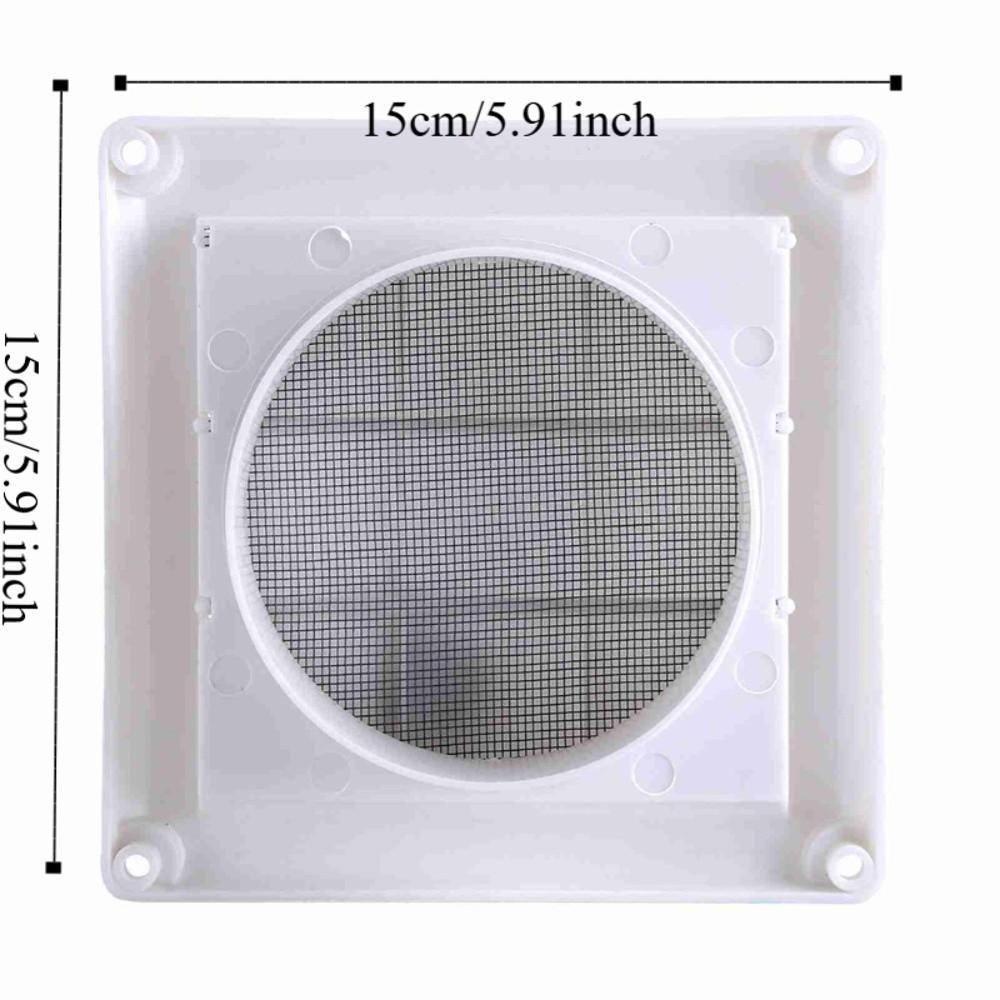 White Exhaust Vent Cover With Net Ventilation Grill Active Louver Dryer Outlet Cover  House Outside