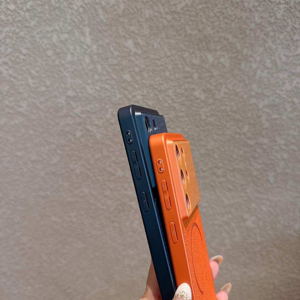 Original Leather Camera Protect Phone Case For Samsung S26 S25 S24 FE Ultra Plus For Magsafe Magnetic Charging Shockproof Cover
