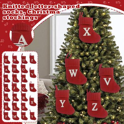Christmas Decorations, Knitted Letter Socks, Christmas Stockings, Christmas Tree Ornaments, Christmas Knife And Fork Sets, Candy Bags