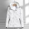 Mens Lightweight Camo Hooded Outdoor Jacket Hiking Climbing Travel Fall Unisex Windproof Waterproof Breathable