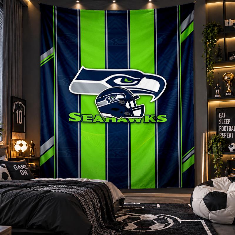Arazzo da Appendere a Parete Stampa Seattle Seahawks Tessuto per Soggiorno Camera da Letto Decorazione per la Casa