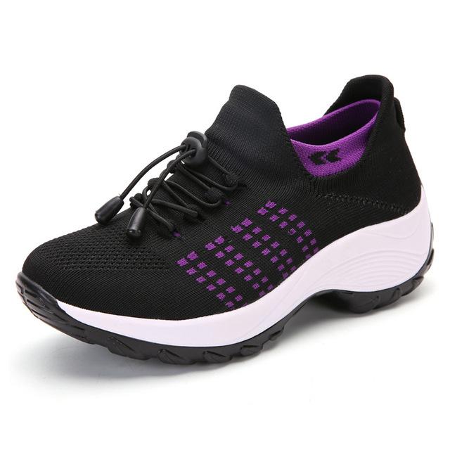 Platform Woman Sneakers Knitted Shoes Fashion Walking Flat Shoes Women Vulcanized Shoes Breathable Female Sport Footwear 2 .5