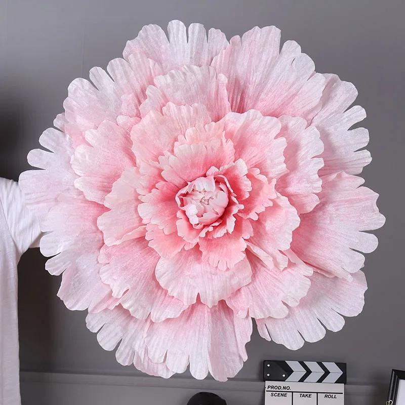 

Multiple Sizes Wedding Flower Large Silk Artificial Flower Peony Head Giant Flowers For Diy Flower Background Wall Decoration 30cm світло-рожевий колір