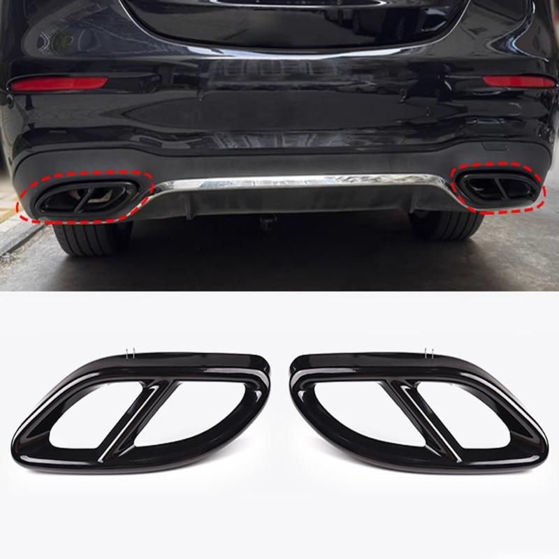 Aluminum Rear Bumper Exhaust Tail Pipe Cover Trim for GLC Class 2024 Car Exhaust Pipe Cover Replacement Accessories
