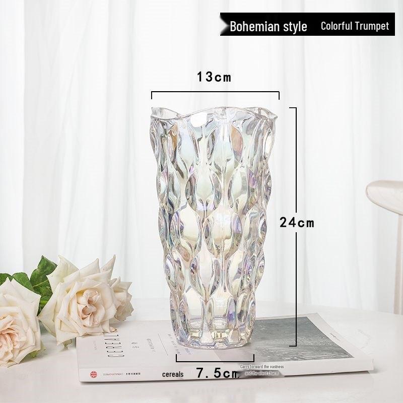 High-End Transparent Glass Crystal Vase for Fresh Flower Arrangements