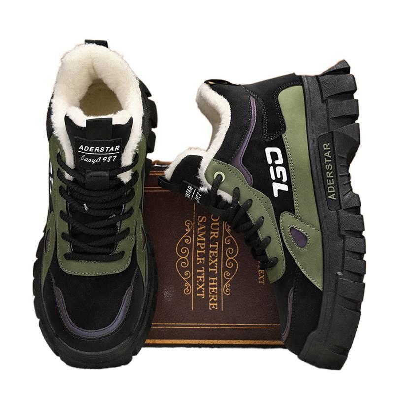 High-top winter velvet warm thickened cotton shoes outdoor sports leisure takeaway rider snow cotton boots