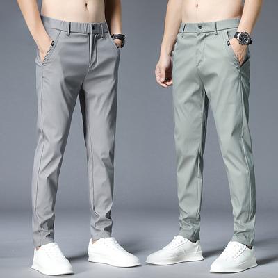 Zomer Dunne Casual Broek Heren 4 Kleuren Klassieke Stijl Mode Zakelijk Slim Fit Recht Katoen Effen Kleur Merk Broek