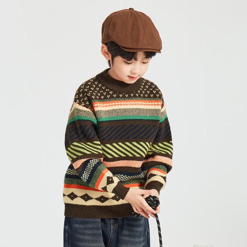 Chlapecký měkký svetr s retro vzorem
