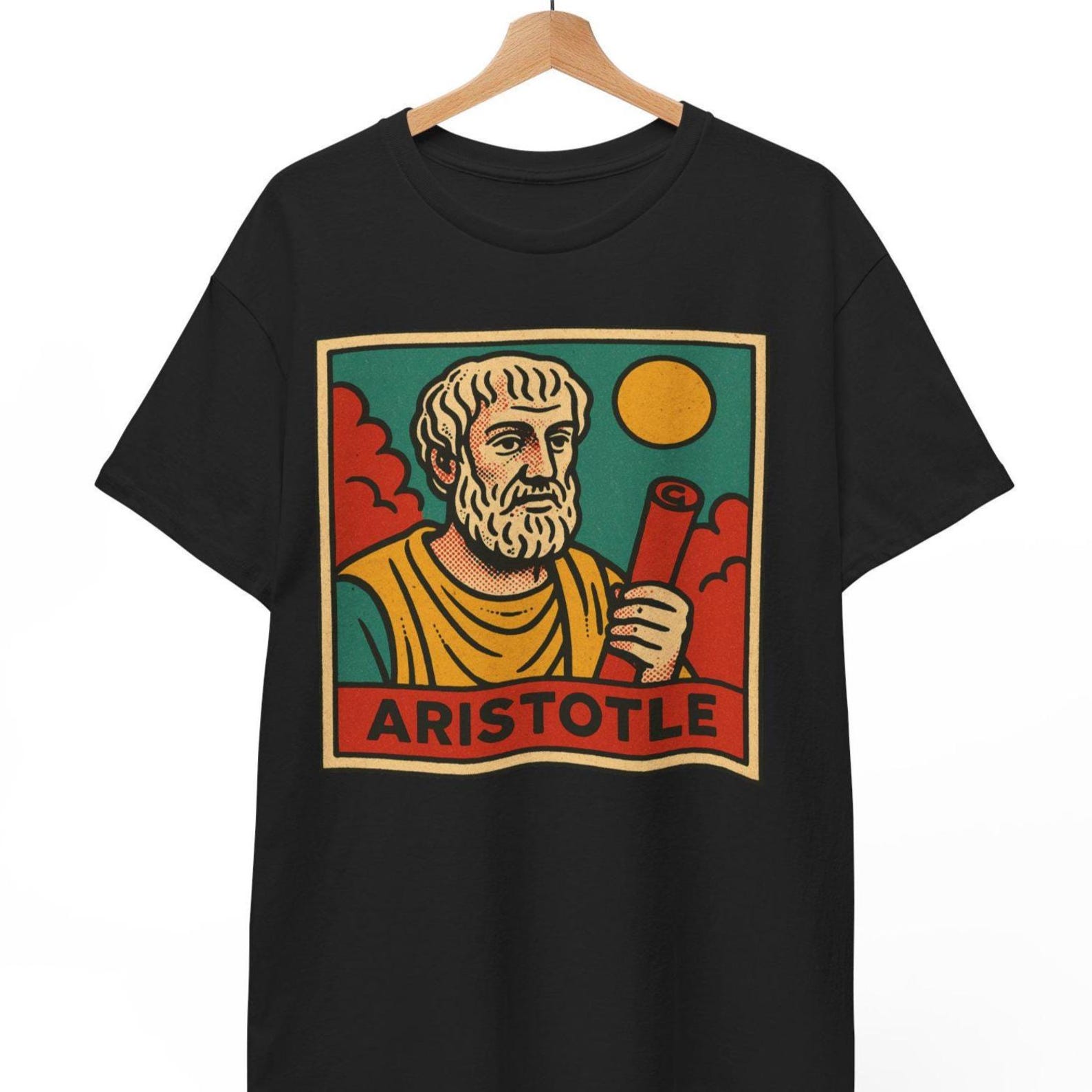 Aristotle T-Shirt: Retro Comic Style, Ancient Greek Philosophy Tee 2XL