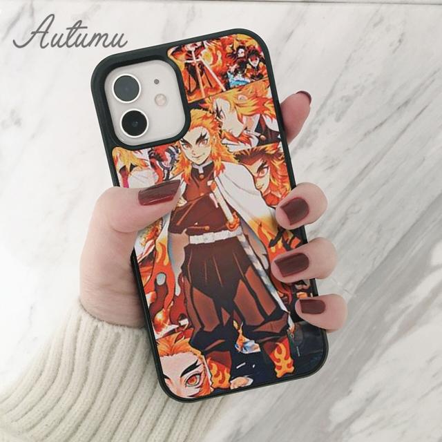 Rengoku Kyoujurou Demon Slayer Phone Case for iPhone 11 12 13 14 Pro Max Mini XR XS SE 2020 6 7 8 Plus Samsung S21 S22 Shell