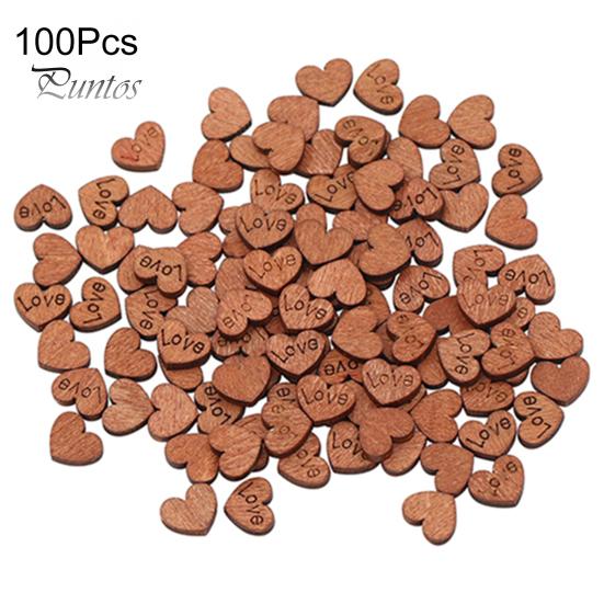 

100 шт./лот любовь в форме сердца деревянные швейные назначения свадебные украшения пуговицы