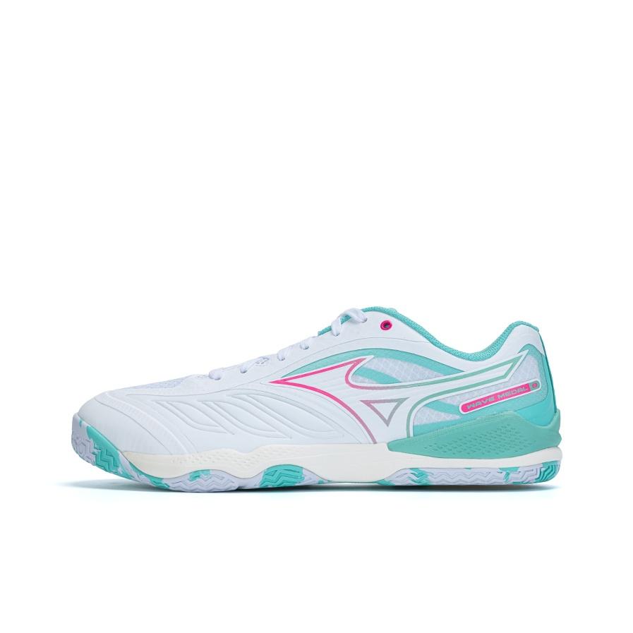 Mizuno WAVE MEDAL 8 Unisex Low Top White Green Pink Table Tennis Shoes For Professional Competition & Training 81GA258202 36