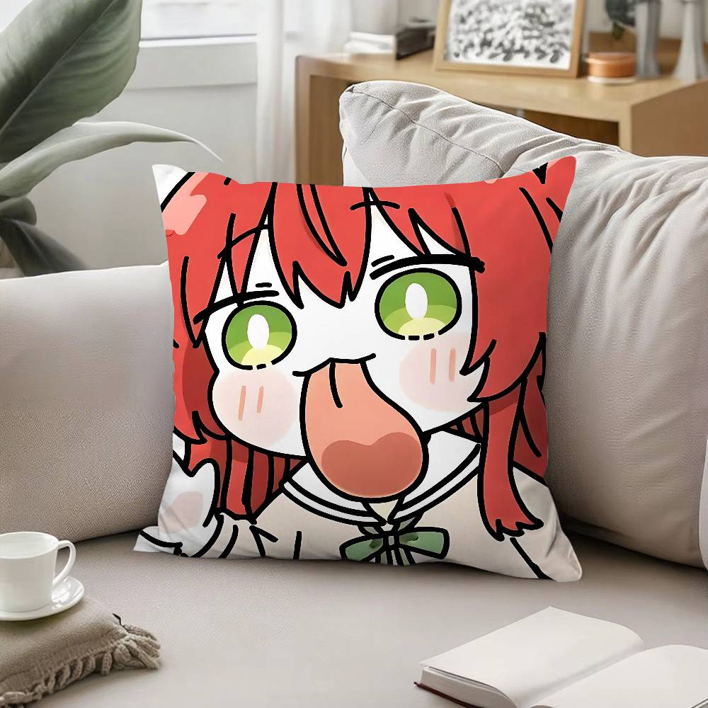 Anime B-BOCCHI THE ROCK-s Throw Pillow Covers Pattern Cushion Cover Suitable For Sofa Bedroom Car Pillow Cover