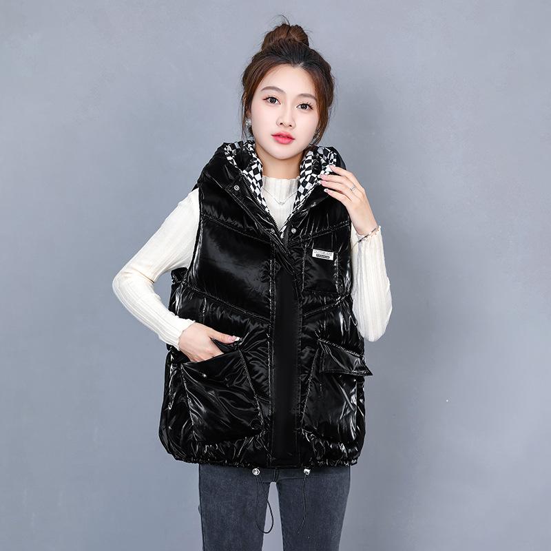 Chaleco de plumas para mujer, otoño invierno 2023, estilo corto