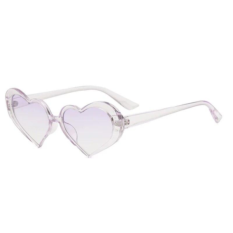 Love Heart Shape Sunglasses Women Tint Clear Lens Colorful Sun Glasses Female Red Pink Shades Vintage Travel Uv400 Eyewear