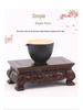 Ebony Rosewood Jade Bonsai Buddha Vase Base - Carved Solid Wood Ornament Stand