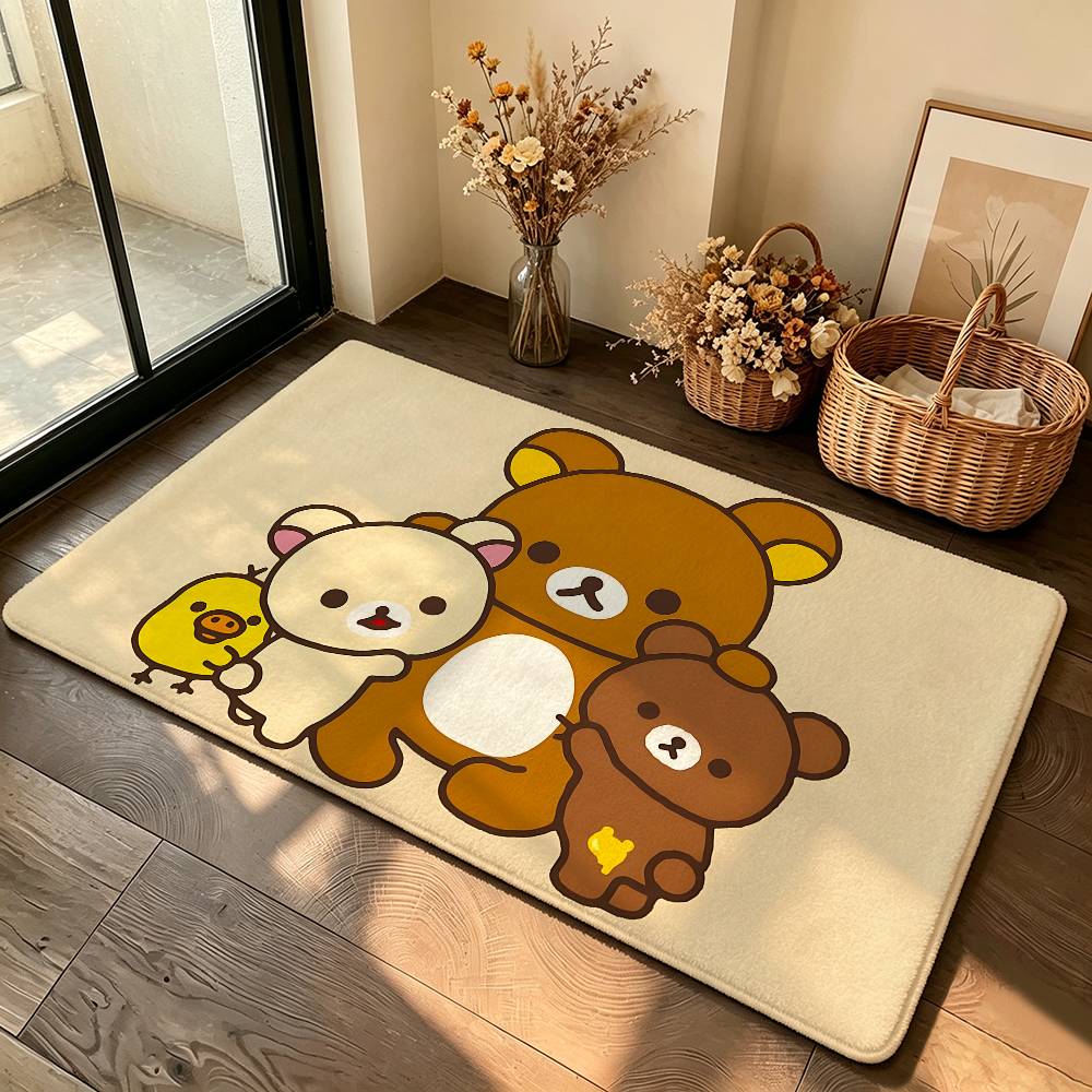 Cartoon R-Rilakkumas Carpet Bathroom Anti-slip Mat Door Mat Home Decoration Mat Entrance Door Mat Scratch-resistant Door Mat