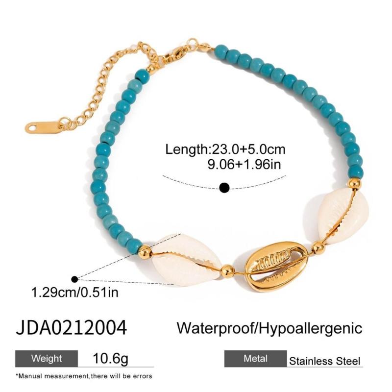 Resin Plastic Anklets for Women 6 Unique Beach Vacation Designs Comfortable Jewelry Accessories