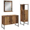 Bathroom Furniture Set with Shelf with Door 3 Pcs Brown Particleboard