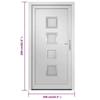 VidaXL Front Door White 108x208 Cm PVC 3187848