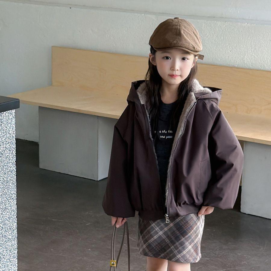 Children`s Reversible Fleece-Lined Jackets: Casual, Thick-Padded