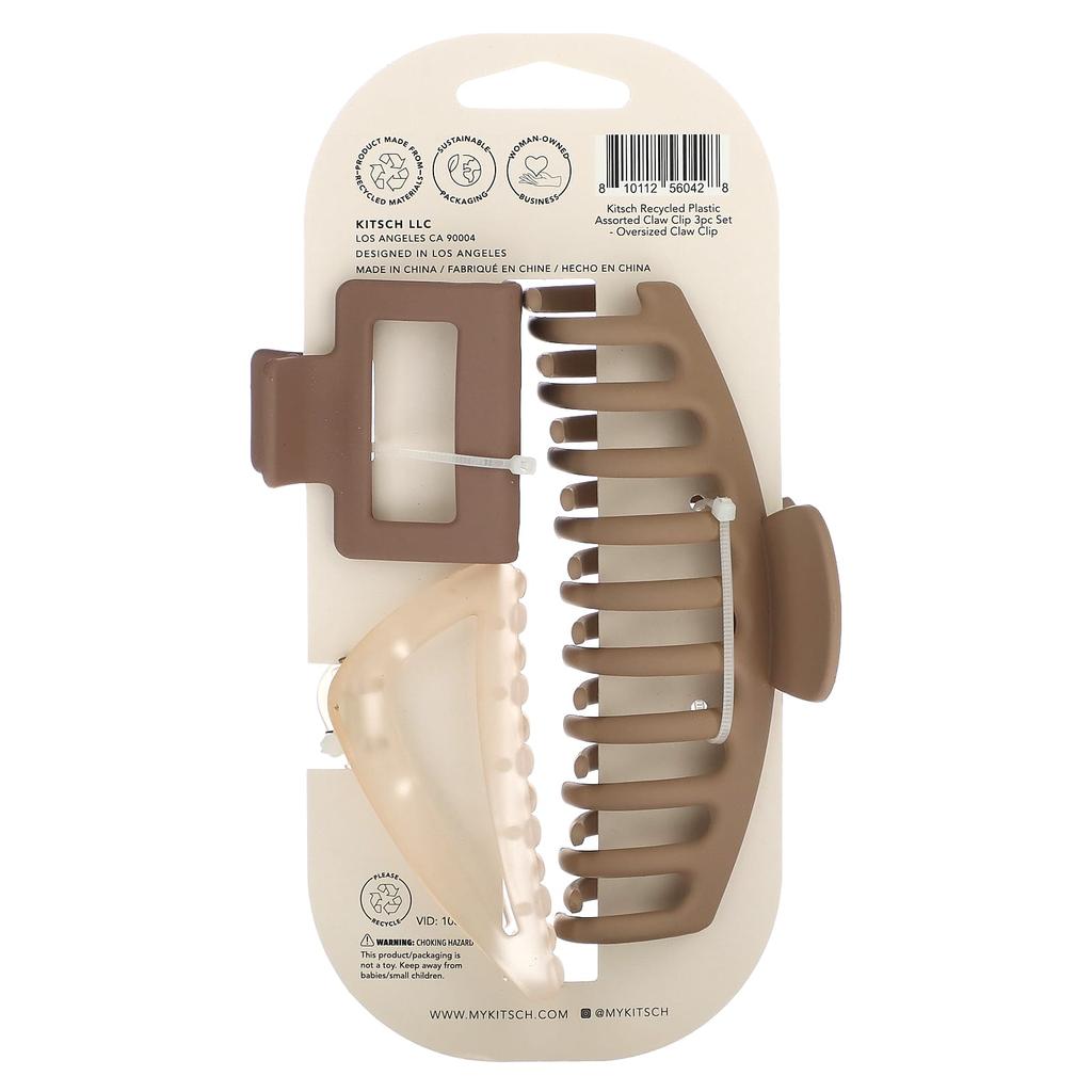 Assorted Oversized Claw Clips, Set of 3
