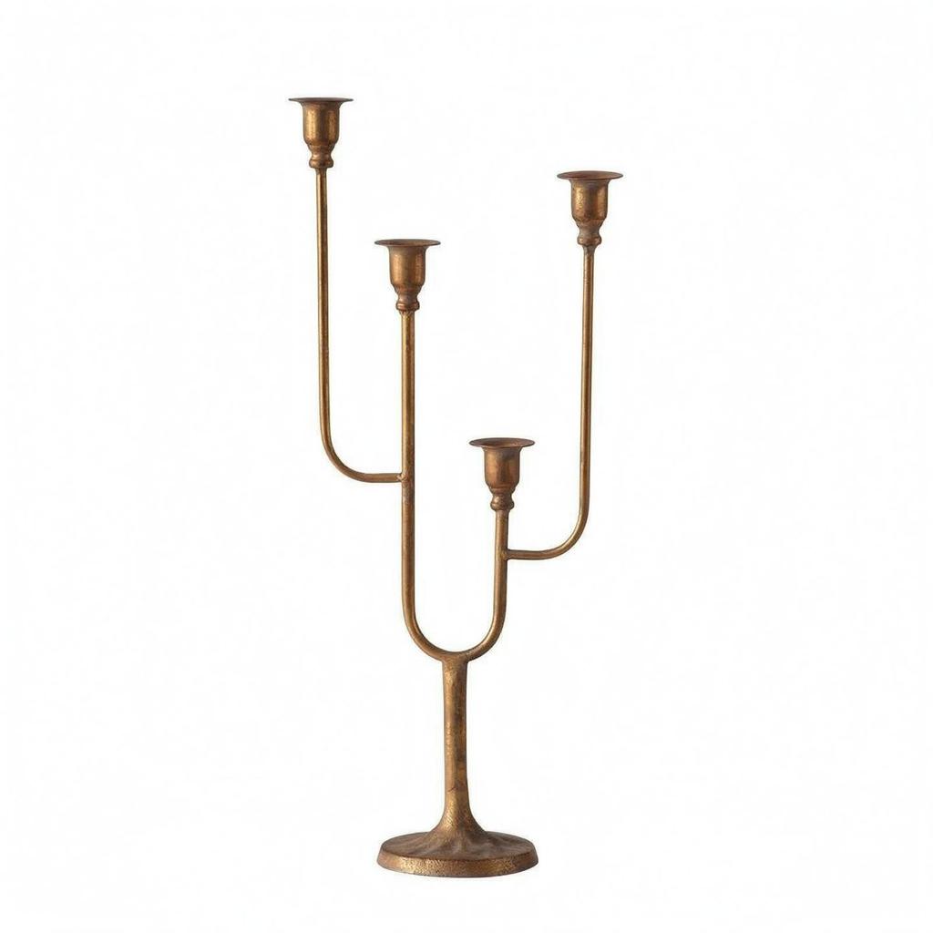 Litinový svícen Candelabra Asymetrický Víceramenný Svícník Čtyřmiskový