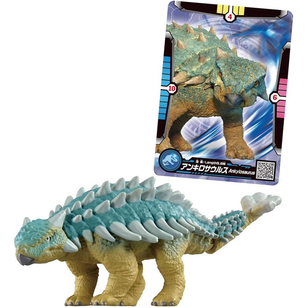 

Takara Tomy Ania Jurassic World Ankylosaurus Toy with Battle Card for Ages 3 and Up