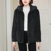 Warm Lamb Wool Jacket Women Loose Hooded Sweater Solid Color Double Sided Coral Velvet Zippered